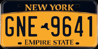 NY license plate GNE9641