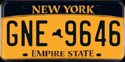 NY license plate GNE9646