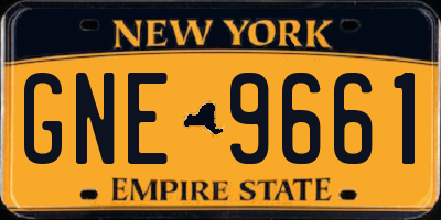 NY license plate GNE9661