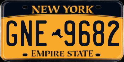 NY license plate GNE9682