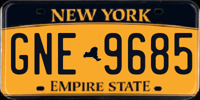NY license plate GNE9685