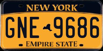 NY license plate GNE9686