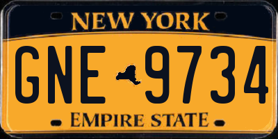 NY license plate GNE9734