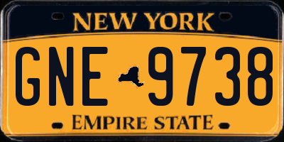 NY license plate GNE9738