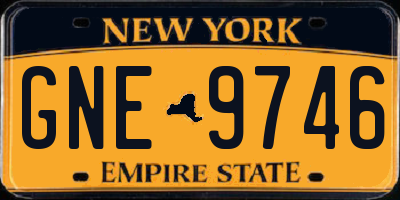 NY license plate GNE9746