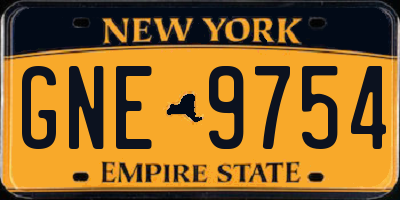NY license plate GNE9754