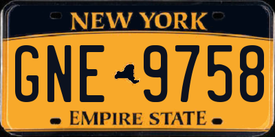 NY license plate GNE9758