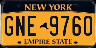 NY license plate GNE9760