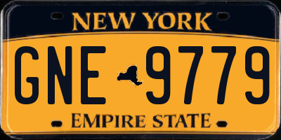 NY license plate GNE9779