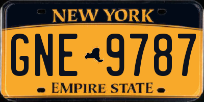 NY license plate GNE9787