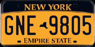 NY license plate GNE9805