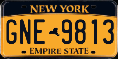 NY license plate GNE9813