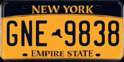 NY license plate GNE9838
