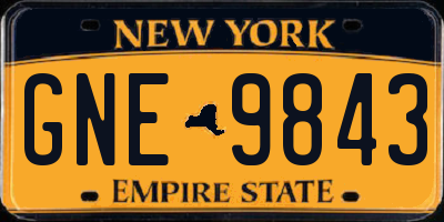 NY license plate GNE9843