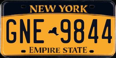 NY license plate GNE9844