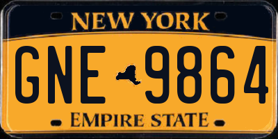 NY license plate GNE9864