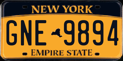 NY license plate GNE9894