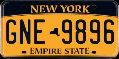 NY license plate GNE9896