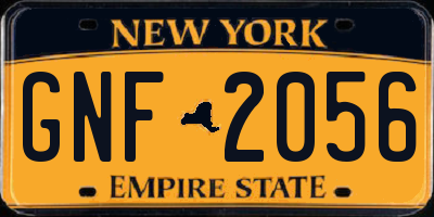 NY license plate GNF2056