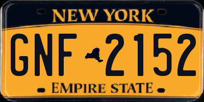 NY license plate GNF2152