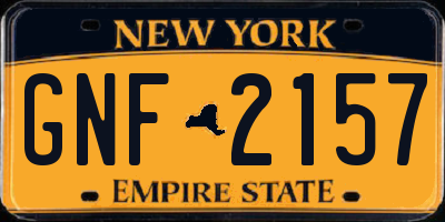 NY license plate GNF2157