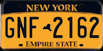 NY license plate GNF2162