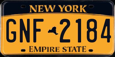 NY license plate GNF2184