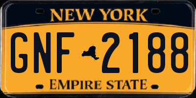 NY license plate GNF2188