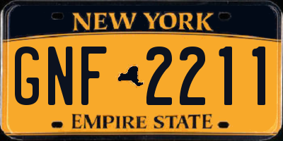 NY license plate GNF2211