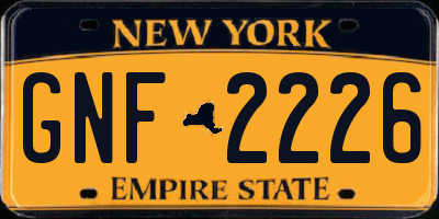 NY license plate GNF2226