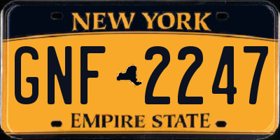 NY license plate GNF2247