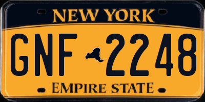 NY license plate GNF2248