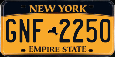 NY license plate GNF2250