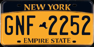 NY license plate GNF2252