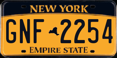 NY license plate GNF2254