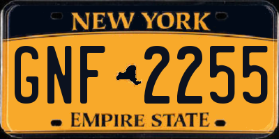 NY license plate GNF2255