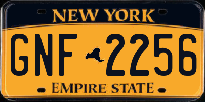 NY license plate GNF2256