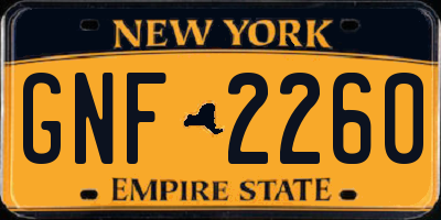 NY license plate GNF2260