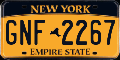 NY license plate GNF2267