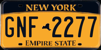 NY license plate GNF2277