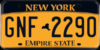 NY license plate GNF2290