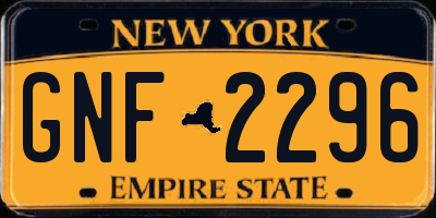 NY license plate GNF2296