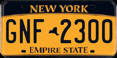 NY license plate GNF2300