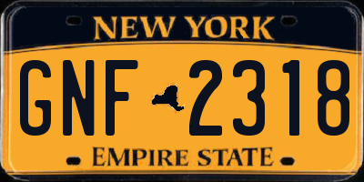 NY license plate GNF2318