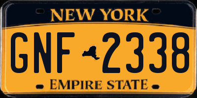 NY license plate GNF2338