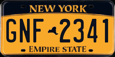 NY license plate GNF2341