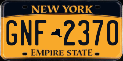 NY license plate GNF2370