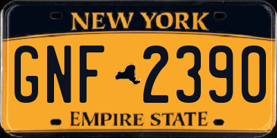 NY license plate GNF2390