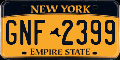 NY license plate GNF2399