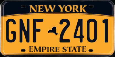 NY license plate GNF2401